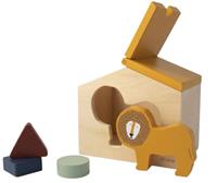 TRIXIE blokkenhuis Mr. Lion 14 cm hout naturel/okergeel 5 delig