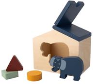 blokkenhuis Mrs. Elephant 14 cm hout naturel 5 delig