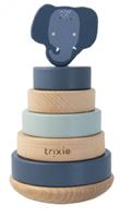 TRIXIE stapelspeelgoed Mrs. Elephant 18 cm hout blauw 7 delig