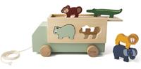 TRIXIE trekfiguur Vrachtwagen 23 cm hout naturel/groen 6 delig