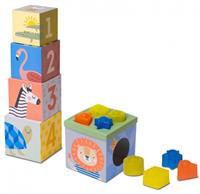 Taf Toys stapelblokken Savannah junior 14 cm karton 13 delig