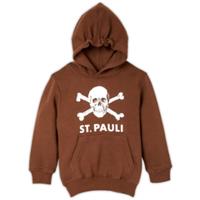 St. Pauli kinder hoodie schedel bruin
