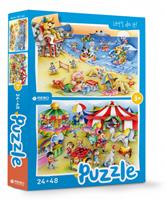 Rebo Productions legpuzzel Beach & Circus junior 24/48 stukjes