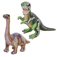 Speelgoed set van 2x pluche dino knuffels T-Rex en Apatosaurus van 30 cm -