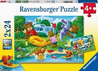 Ravensburger Familie Beer Gaat Kamperen Puzzel (2x24 stukjes)