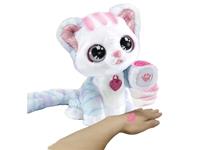 VTech knuffelkat Ruby Glittertattoo 22 cm pluche blauw/wit 3 delig