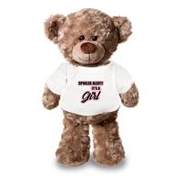 Bellatio Spoiler alert girl aankondiging meisje pluche teddybeer knuffel 24 cm -