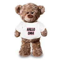 Bellatio Hallo oma aankondiging meisje pluche teddybeer knuffel 24 cm -