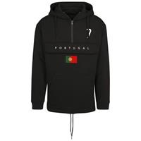 Sportus.nl FC Eleven - Portugal Vlag Anorak Hoodie - Zwart