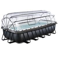 Exit Toys EXIT Black Leather Pool mit Sandfilterpumpe und Abdeckung - schwarz, 540x250x100 cm