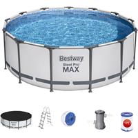 Bestway 5618W Frame Pool Steel Pro MAX Swimmingpool rund Ã396x122cm Komplett-Set