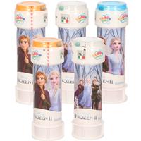 Disney 6x  Frozen 2 bellenblaas flesjes met bal spelletje in dop 60 ml voor kinderen