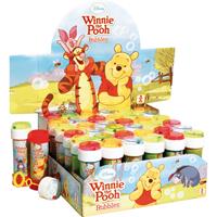 Disney 10x Winnie de Poeh bellenblaas flesjes met bal spelletje in dop 60 ml voor kinderen