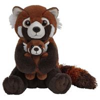 Nature Plush Planet Pluche familie Rode Pandas knuffels van 22 cm -