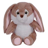Pluche speelgoed knuffeldier Bruin konijn met flaporen van 24 cm -
