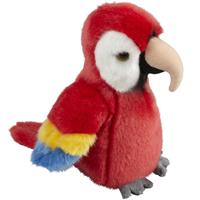 Ravensden Pluche knuffel dieren rode macaw papegaai vogel van 19 cm -