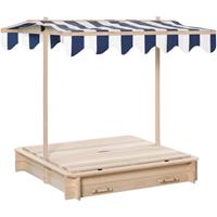 Outsunny zandbak met afneembaar dak, verstelbare rugleuningen, cederhout 3-7 jaar 106 x 106 x 121 cm naturel | Aosom Netherlands