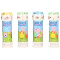 Peppa Pig 4x  bellenblaas flesjes met bal spelletje in dop 60 ml voor kinderen