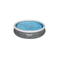 Bestway Pool freistehend rund 366 x 76 cm - 1249 L - Rattanmuster - Fast Set - mit Pumpe - 57445 - 