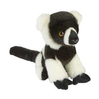 Nature Plush Planet Pluche knuffel dieren zwart/wit Lemur aapje 18 cm -