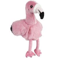 Ravensden Pluche knuffel dieren roze flamingo vogel van 18 cm -