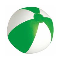 Opblaasbare zwembad strandbal plastic groen/wit 28 cm -