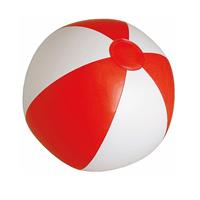 Opblaasbare zwembad strandbal plastic rood/wit 28 cm -
