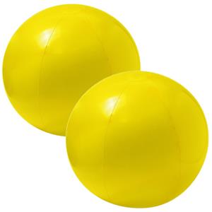 Merkloos 2x stuks opblaasbare strandballen extra groot plastic geel cm -