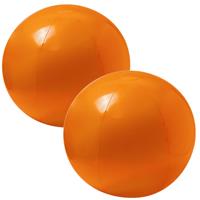 Trendoz 2x stuks opblaasbare strandballen extra groot plastic oranje cm -