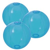 Trendoz 6x stuks opblaasbare strandballen Beach fun plastic blauw 28 cm -