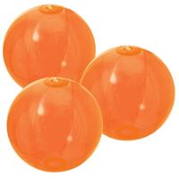 Trendoz 6x stuks opblaasbare strandballen Beach fun plastic oranje 28 cm -