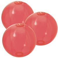 Trendoz 6x stuks opblaasbare strandballen Beach fun plastic rood 28 cm -