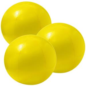 Merkloos 6x stuks opblaasbare strandballen extra groot plastic geel cm -