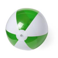 Opblaasbare strandbal plastic groen/wit 28 cm -
