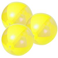 Trendoz 10x stuks opblaasbare strandballen plastic geel 28 cm -