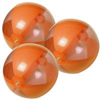 Trendoz 10x stuks opblaasbare strandballen plastic oranje 28 cm -