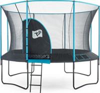 TP Toys Trampoline  365 cm Genius 12 - met veiligheidsnet - Zwart/blauw