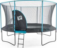 TP Toys Trampoline 427 cm Genius 14 - met veiligheidsnet - Zwart/blauw