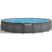 Intex Prism Frame Pool Greywood - 549 x 122 cm - met filterpomp en accessoires