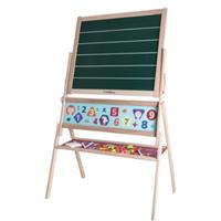 Doppelseitiges magnetisches Whiteboard mit Eichhorn-Staffelei aus Holz von Simba 66 x 110 cm