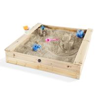 plum Quadratischer Kinder Holz Sandkasten mit Sitzbänken