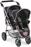 Bayer Chic 2000 Tweeling Poppenwagen Vario -Melange Navy Grijs