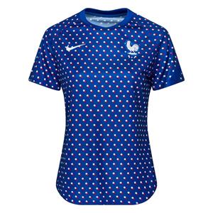 nike Frankreich Training T-Shirt Dri-FIT Pre Match Frauen EM 2022 - Blau/Weiß Damen