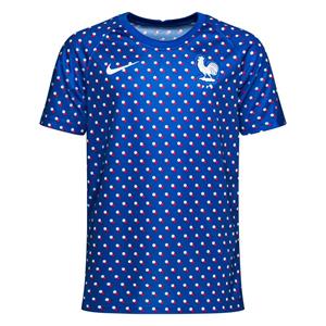 Frankrijk Trainingsshirt Dri-FIT Pre Match - Blauw/Wit Kids