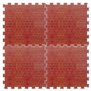 Neka 16x stuks Foam puzzelmat zwembadtegels/fitnesstegels terracotta tegeltjes 50 x 50 cm -