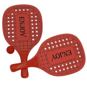 Gerim Houten beachball set rood - Strand balletjes - Rackets/batjes en bal - Tennis ballenspel