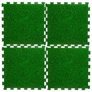 Neka 32x stuks foam puzzelmat zwembadtegels/fitnesstegels gras 50 x 50 cm -