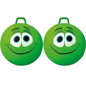 Summertime 2x stuks groene skippybal smiley voor kinderen