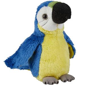 Ravensden Pluche knuffel dieren blauwe macaw papegaai vogel van 15 cm -