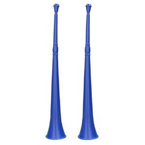 Set van 2x stuks vuvuzela grote party blaastoeter 48 cm blauw -
